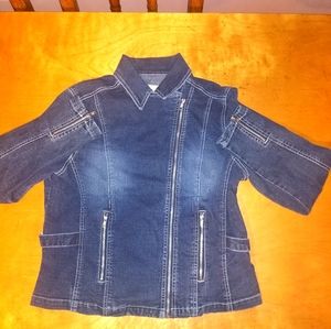 Live a Little long sleeve denim jacket Large